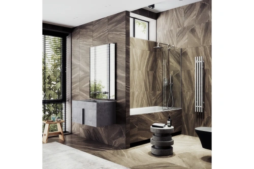 Душевая шторка на ванну Maybah Glass MGV-154-4у 75х140 стекло прозрачное профиль хром ориентация универсальная - фото 2