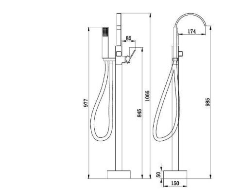 Смеситель BOCH MANN RESIA Вlack BM9191 напольный черный - фото 2
