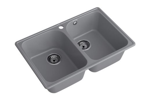 Кухонная мойка Granfest Quarz 15 темно-серый 75х50 цвет серый поверхность матовая - фото 2