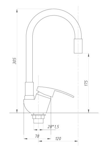 Смеситель для кухни TSARSBERG TSB-731-G05 на мойку хром - фото 2