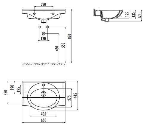 Раковина из сантехнического фарфора Creavit ETOL ET165-00CB00E-0000 70х40 накладная цвет белый - фото 2