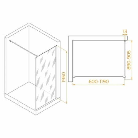 Душевая перегородка RGW Walk In 351001009-21 90х195 стекло матовое профиль хром