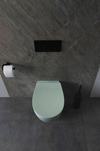 Чаша унитаза подвесная Allen Brau Fantasy 4.11004.MT цвет зеленый без сиденья безободковая каскадный смыв - фото 5