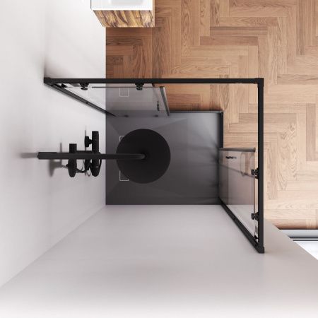 Душевой уголок Am.Pm Gem W90G-403-100280-BT 100х80 стекло прозрачное профиль черный без поддона