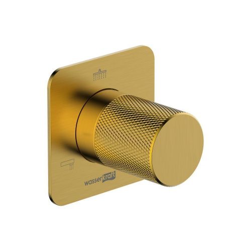 Переключатель на 3 выхода Wasserkraft Schunter 8200 A307 встраиваемый в стену золото - фото 2