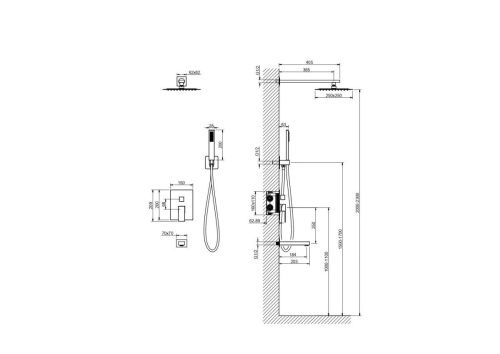 Душевая система Aquatek ЛИБРА AQ1673MB встраиваемая в стену цвет черный - фото 4