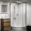 Комплект душевого уголка с поддоном с мебелью с унитазом с комплектом смесителей с душевым гарнитуром и аксессуарами Am.Pm Gem UK91SA стекло прозрачное профиль хром