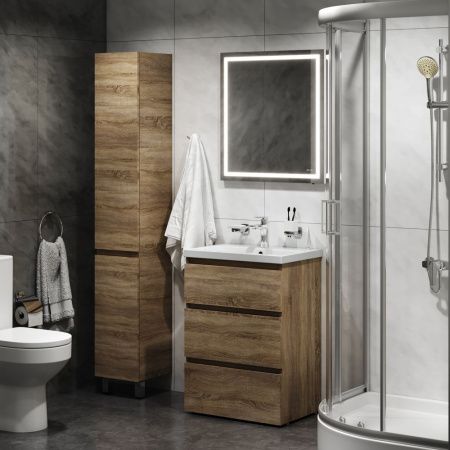 Комплект душевого уголка с поддоном с мебелью с унитазом с комплектом смесителей с душевым гарнитуром и аксессуарами Am.Pm Gem UK91SA стекло прозрачное профиль хром