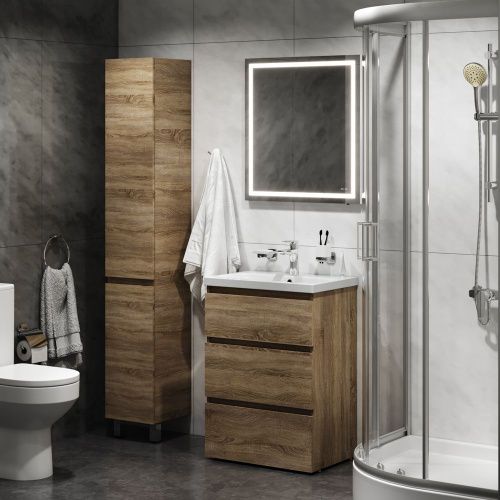 Комплект душевого уголка с поддоном с мебелью с унитазом с комплектом смесителей с душевым гарнитуром и аксессуарами Am.Pm Gem UK91SA стекло прозрачное профиль хром - фото 5