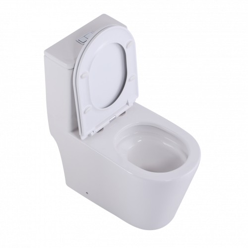 Унитаз напольный с бачком CeramaLux TR2178MN белый с сиденьем микролифт безободковый смыв торнадо - фото 3