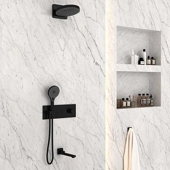 Душевая система Vincea VSFW-432TI1MB встраиваемая в стену цвет черный с термостатом