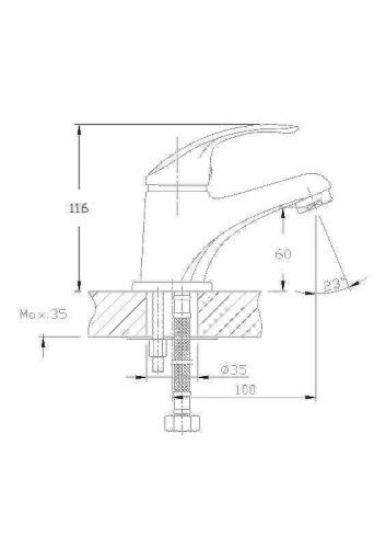Смеситель Haiba HB36 HB1036 на раковину хром - фото 3