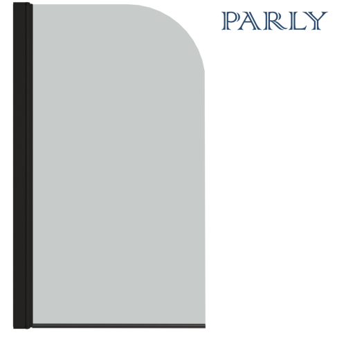 Душевая шторка на ванну Parly F04B 75х130 стекло прозрачное профиль черный ориентация универсальная - фото 5