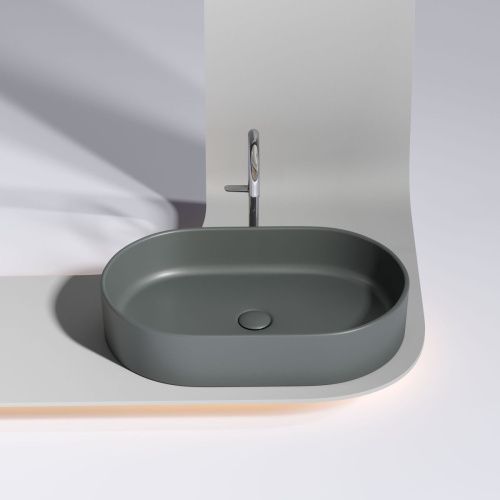 Раковина из сантехнического фарфора Ceramica Nova ELEMENT CN6048MDH 60х40 накладная цвет черный без отверстий под смеситель - фото 4