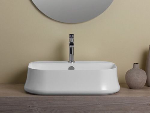 Раковина из сантехнического фаянса Simas SH 09 60х40 накладная цвет белый - фото 2