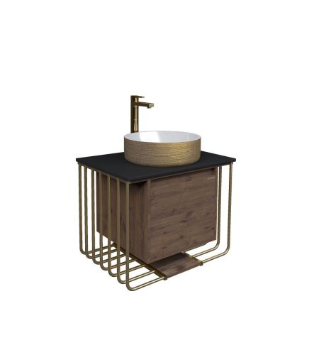 Тумба под раковину Grossman Винтаж 107008 70х50 подвесная цвет коричневый - фото 2