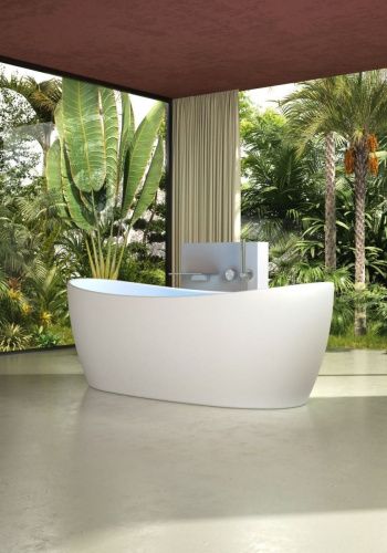 Ванна из искусственного камня Vincea Solid Surface VBT-6S03MW 170х80 отдельностоящая овальная