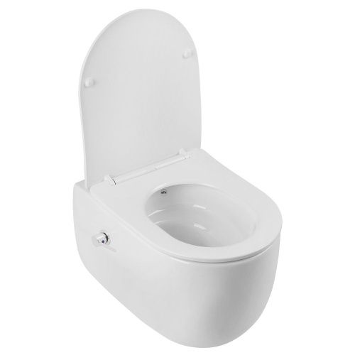 Унитаз подвесной Abber Bequem AC1104TNS белый с сиденьем микролифт безободковый смыв торнадо - фото 3