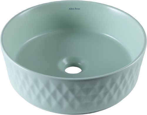 Раковина керамическая Allen Brau Fantasy 4.11033.MT 40х40 накладная цвет зеленый без отверстий под смеситель - фото 4