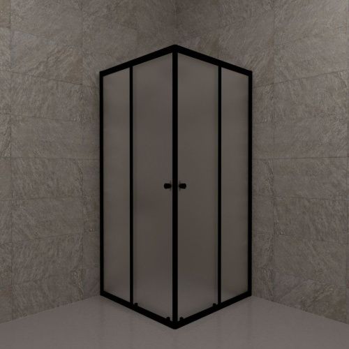 Душевой уголок Тритон Вента-БВ Щ0000073553 80х80 стекло матовое профиль черный без поддона - фото 3