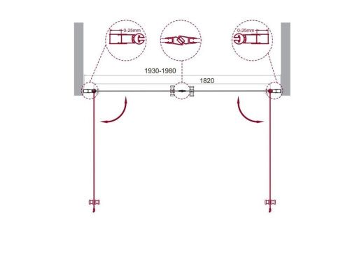 Душевая дверь BelBagno ETNA ETNA-B-2-200-C-Cr 200х195 стекло прозрачное профиль хром - фото 2