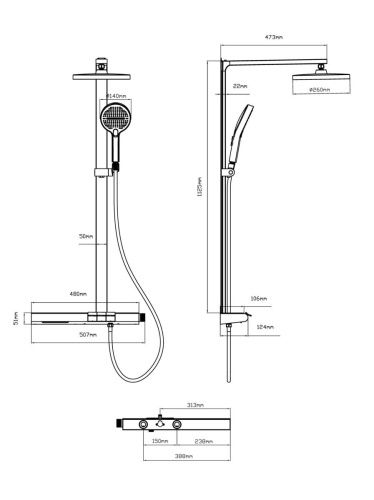 Душевая стойка Vincea Arco VSFS-4AR1BG настенная цвет золото - фото 3