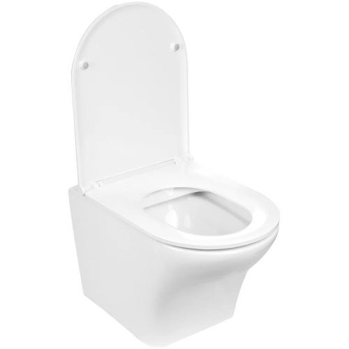 Унитаз подвесной WeltWasser 10000003704 белый с сиденьем микролифт безободковый душевой смыв - фото 2