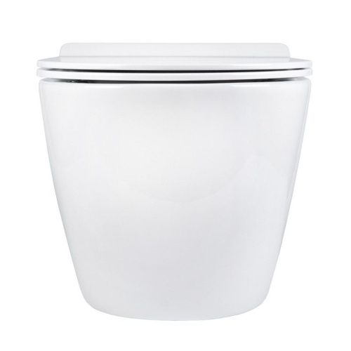 Унитаз подвесной Bond Oval F01-10Long белый с сиденьем микролифт безободковый душевой смыв - фото 2