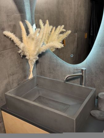 Раковина из искусственного камня Uperwood Angkor 291020219 60х40 накладная цвет серый