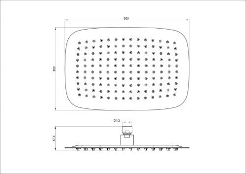 Верхний душ Wonzon & Woghand WW-88DP03-BG 30х20 золото - фото 2