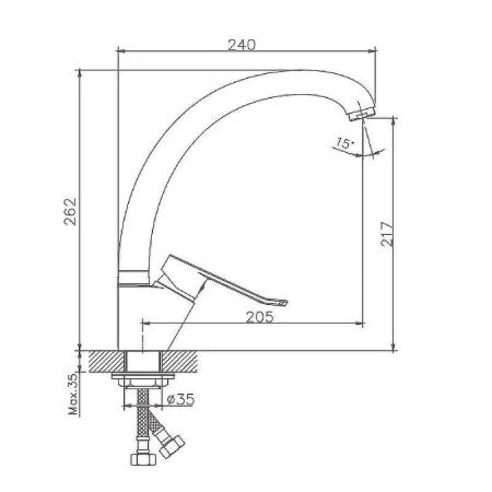 Смеситель для кухни Haiba HB556 HB41556-2 на мойку хром