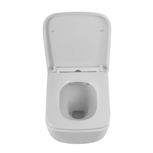 Унитаз подвесной Art&Max Maxima AM010CHR/AM2032SC белый с сиденьем микролифт каскадный смыв - фото 5