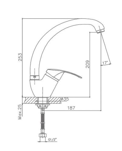 Смеситель для кухни Cron CN4121-2 на мойку хром - фото 3