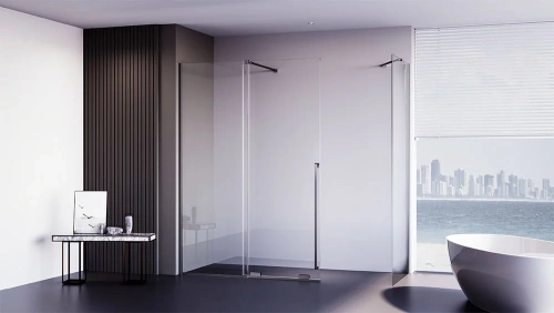 Душевой уголок Veconi Premium Trento PTC50-SP-15090-GR-01-C4 150х90 стекло прозрачное профиль графит без поддона - фото 3