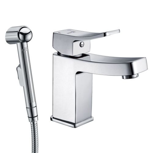 Комплект: смеситель с гигиеническим душем Wasserkraft Aller 1060 1068 на раковину хром - фото 4