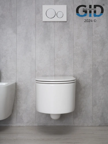 Унитаз подвесной Gid Concavo 62233Y белый с сиденьем микролифт безободковый смыв торнадо - фото 2