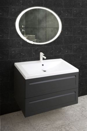 Тумба под раковину Art&Max PLATINO AM-Platino-750-2C-SO-GM 80х50 подвесная цвет серый