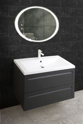 Тумба под раковину Art&Max PLATINO AM-Platino-750-2C-SO-GM 80х50 подвесная цвет серый - фото 2