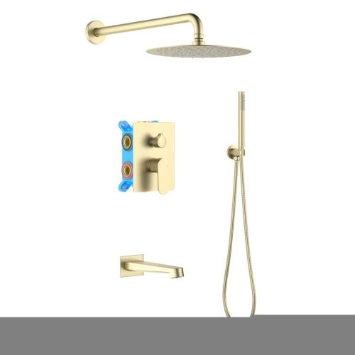 Душевая система Aquatek Оберон AQ1273BG встраиваемая в стену цвет золото
