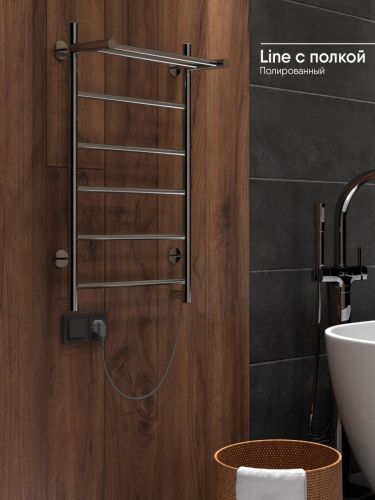 Полотенцесушитель электрический Indigo LINE с полкой LСLE80-50PR 55х80 хром - фото 3