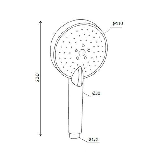 Душевая лейка Damixa Origin One 918100200 цвет хром/серый - фото 4