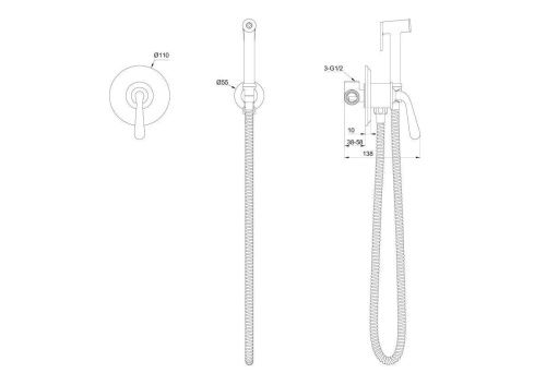 Гигиенический душ со смесителем Wonzon & Woghand Steam WW-88849008-BGM серый - фото 2