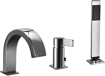 Смеситель Paffoni Rock RO040ST на борт ванны нержавеющая сталь