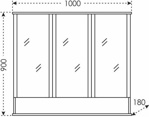 Зеркало-шкаф СанТа Вегас 700182 100х90 подвесной цвет белый - фото 3
