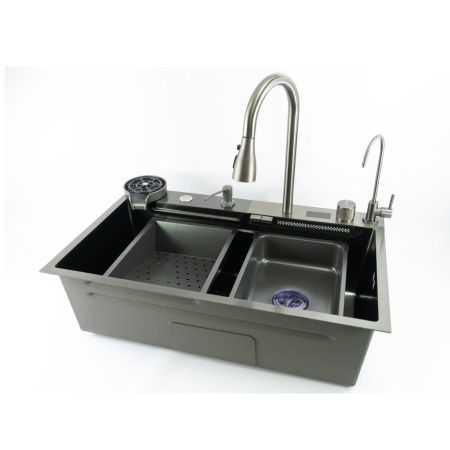 Кухонная мойка Fmark FSC002Q 75х45 цвет серый поверхность матовая
