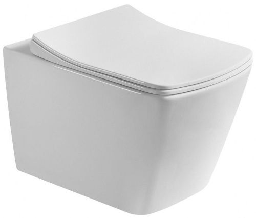 Чаша унитаза подвесная Art&Max TECHNO AM9310CHR цвет белый без сиденья безободковая каскадный смыв