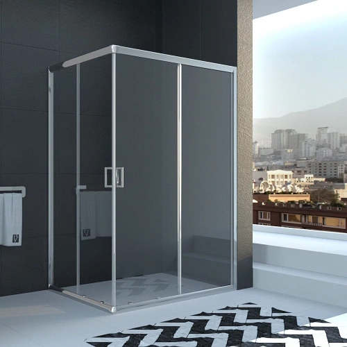 Душевой уголок Veconi Rovigo RV10-9080-01-C5 90х80 стекло прозрачное профиль хром без поддона