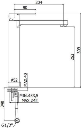Смеситель для раковины Paffoni Ringo RIN081NO на столешницу черный