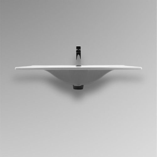 Раковина из сантехнического фарфора Bond Cube S05-800 80х50 встраиваемая цвет белый 1 отверстие под смеситель - фото 3