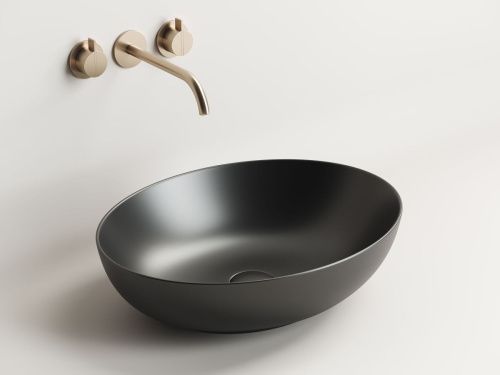 Раковина из сантехнического фарфора Ceramica Nova ELEMENT CN6017MB 50х40 накладная цвет черный без отверстий под смеситель - фото 3